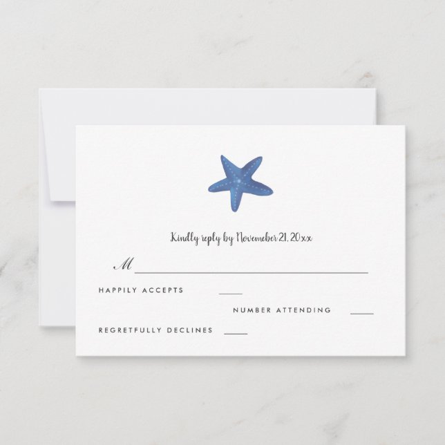 Starfish | Ocean Wedding RSVP (Front)