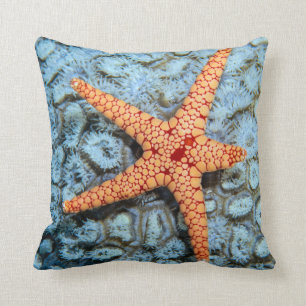 Starfish On A Coral With Polips Cushion