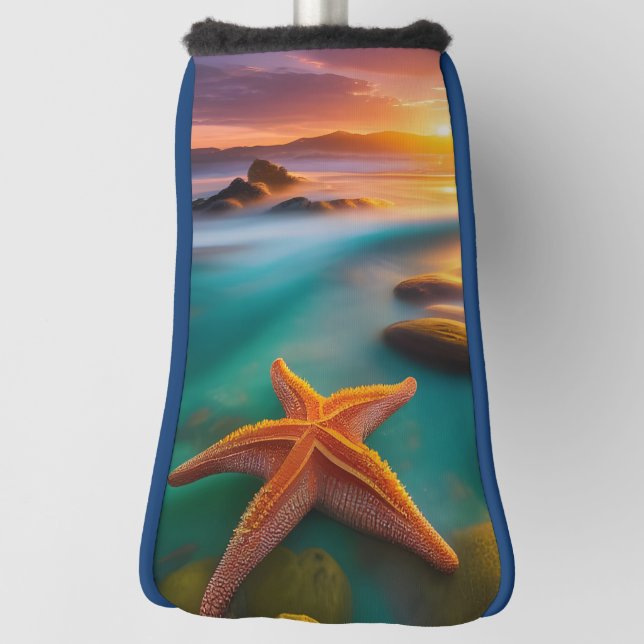 Starfish on beach at Dawn  Golf Head Cover (Rotate 90)