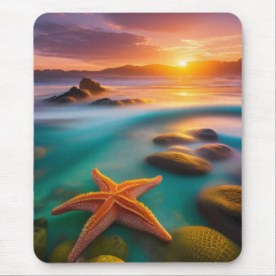 Starfish on beach at Dawn Mouse Pad