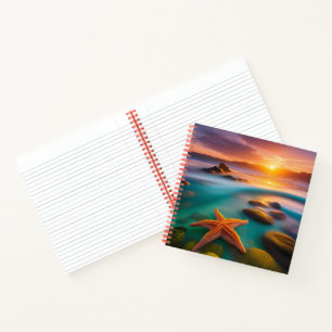 Starfish on beach at Dawn  Notebook