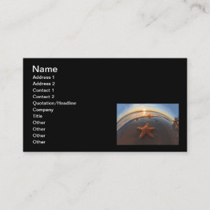 Starfish on Beach at Sunset Business Card