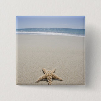 Starfish on beach by Atlantic Ocean 15 Cm Square Badge