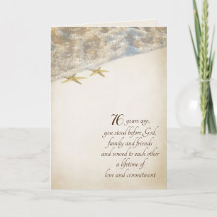 Starfish On Beach for 76th Anniversary Card