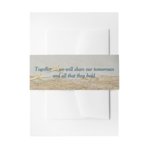 Starfish on Beach Sand Invitation Belly Band