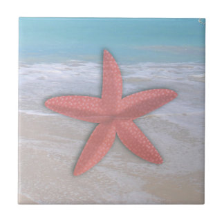 Starfish on Beach Seashore Ceramic Tile