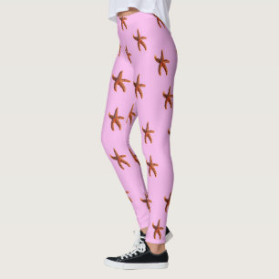 Starfish on pink leggings
