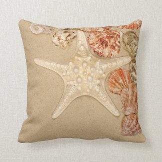 Starfish on Sand Throw Pillow