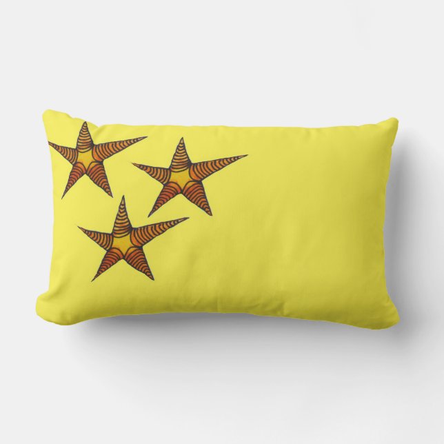 Starfish on sandy beach art lumbar cushion (Front)