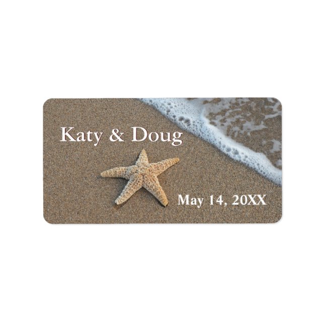 Starfish on the beach labels for the DIY bride (Front)