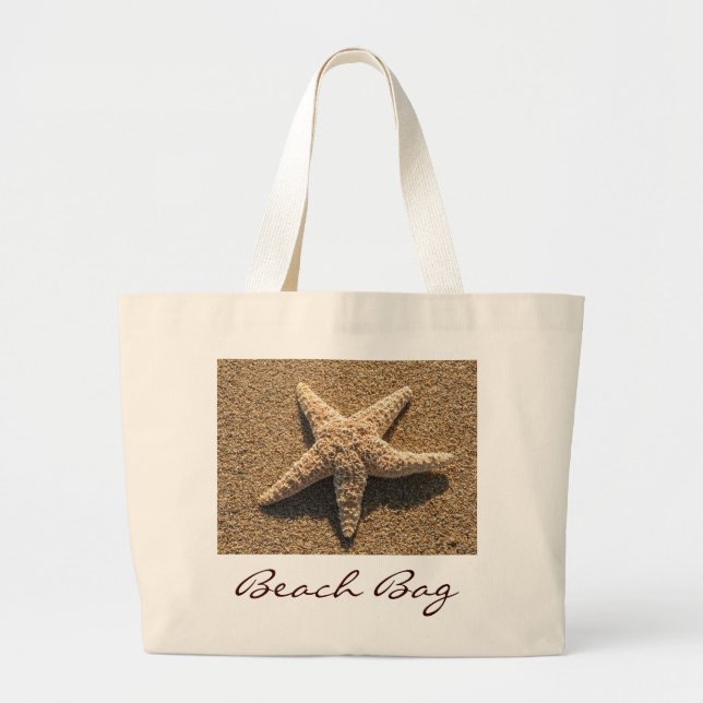 Starfish on the beach large tote bag (Front)