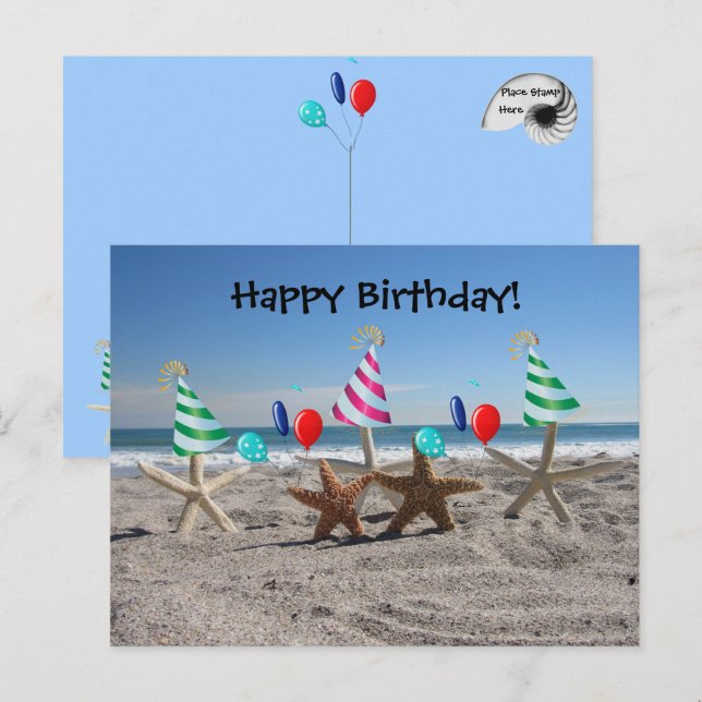 Starfish on the Beach Postcard (Front/Back)