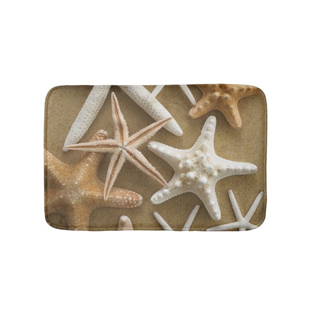 Starfish On The Sand Bath Mat (Front)