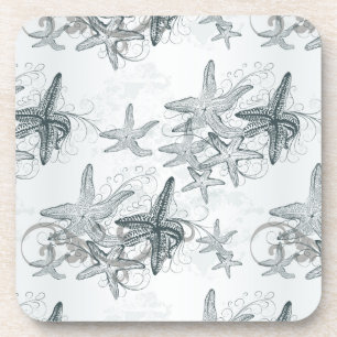 Starfish On The Sea Pattern Coaster
