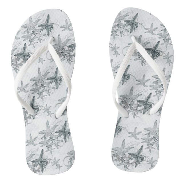 Starfish On The Sea Pattern Jandals (Footbed)