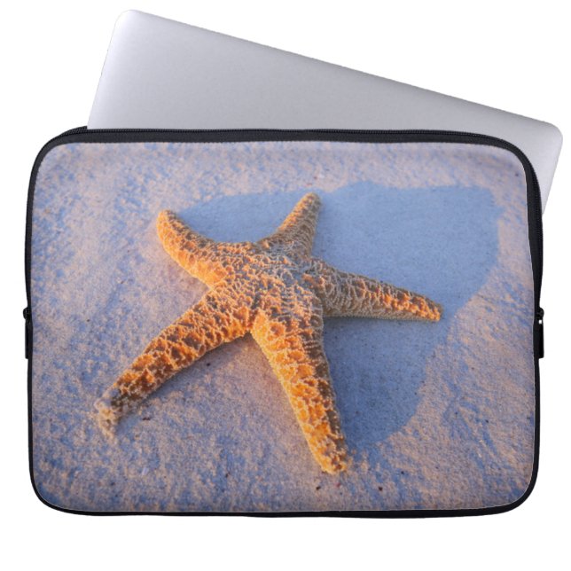 Starfish On White Sand Laptop Sleeve (Front)