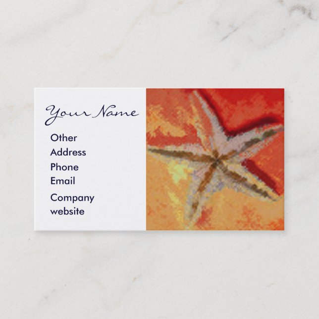 Starfish Orange Business Card (Front)