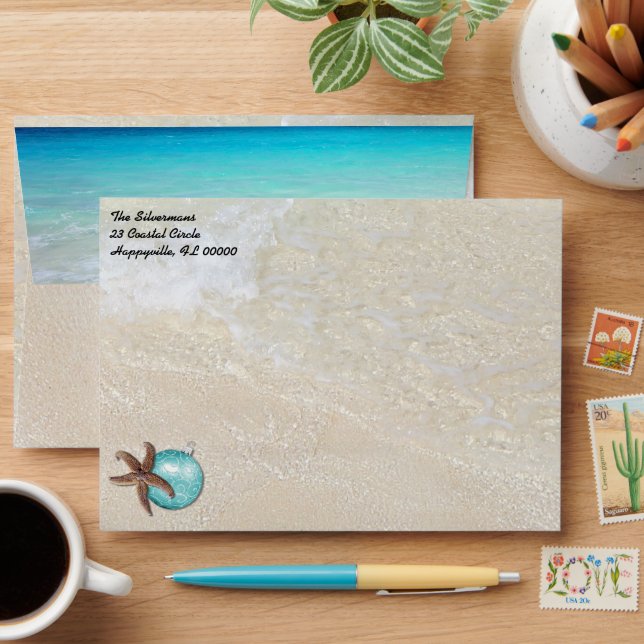 Starfish Ornament Beach Christmas A7 Envelopes (Desk)