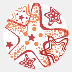 Starfish ornament classic round sticker