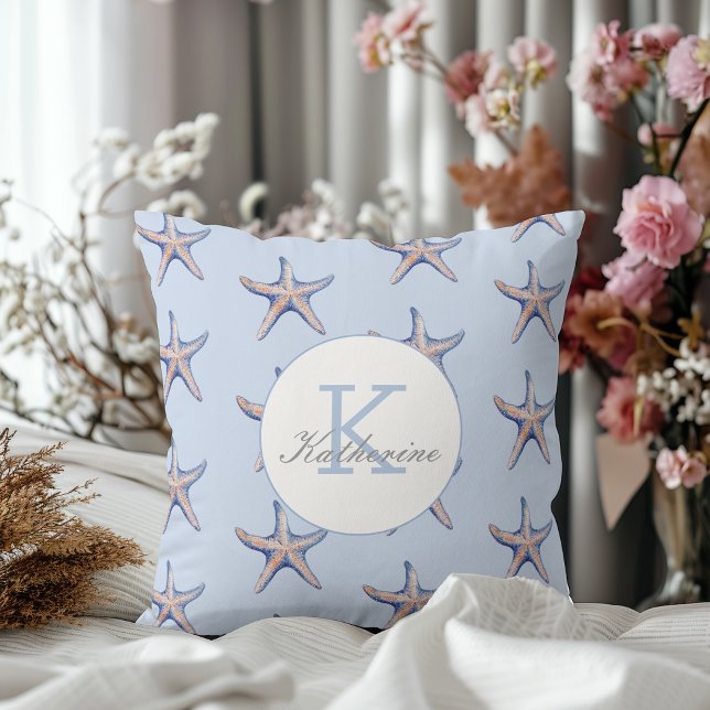 Starfish Pattern Beach Marine Custom Name  Cushion (Creator Uploaded)