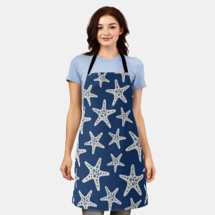 Starfish Pattern Blue Apron