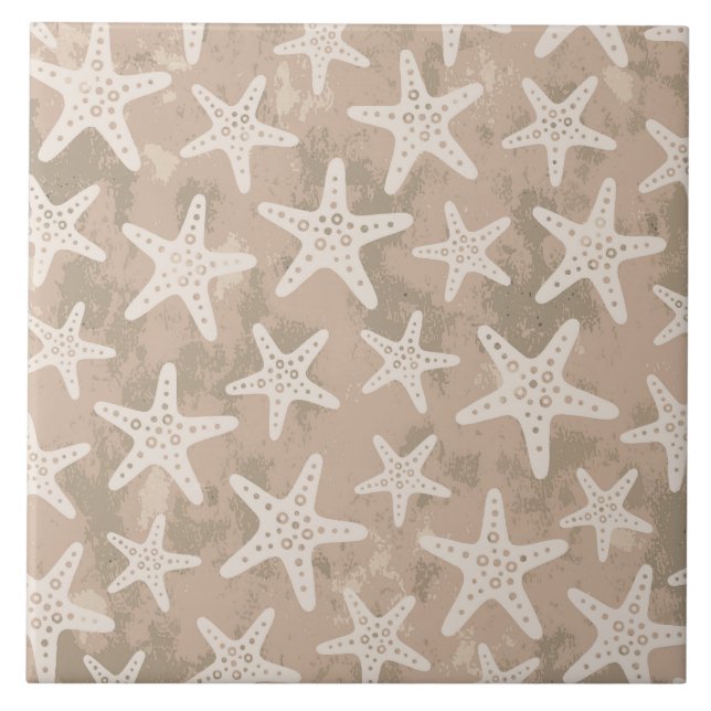 Starfish Pattern Blue Tile (Front)
