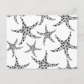 Starfish Pattern in Black and White. Postcard