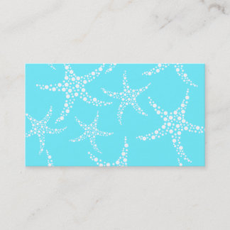 Starfish Pattern in Turquoise and White. Business Card