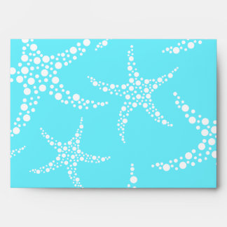 Starfish Pattern in Turquoise and White. Envelopes