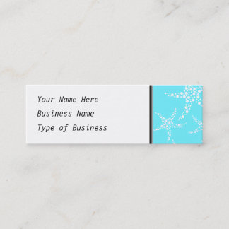 Starfish Pattern in Turquoise and White. Mini Business Card