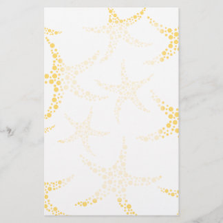 Starfish Pattern in Yellow and White. Stationery