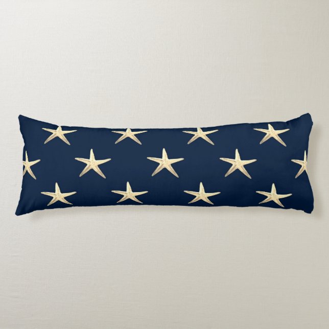 Starfish pattern on Solid Background  Body Cushion (Front)