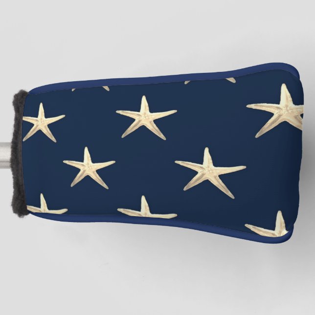Starfish pattern on Solid Background  Golf Head Cover (Front)