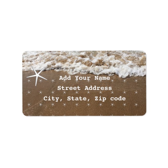 Starfish Patterns Beach Nautical Weddings 2021 Label (Front)