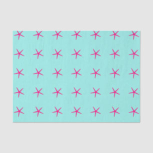 Starfish Patterns Pink Teal Blue Custom Birthdays  Tissue Paper