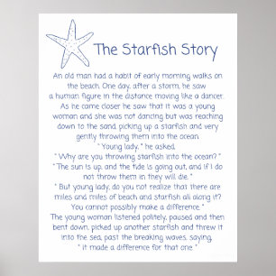 Starfish poem, the Starfish story, Foster mom gift Poster
