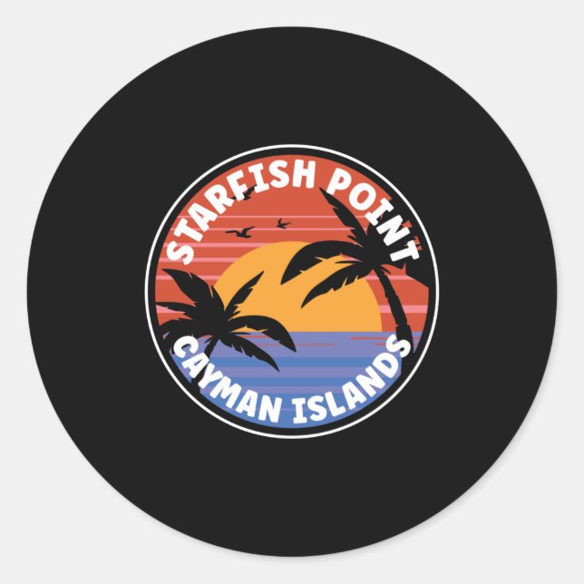 Starfish Point Cayman Islands Sunrise Classic Round Sticker (Front)