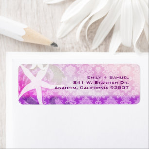 Starfish Purple Beach Wedding Return Address