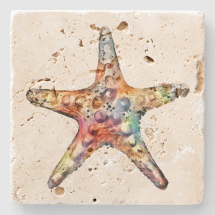 Starfish Rainbow Stone Coaster