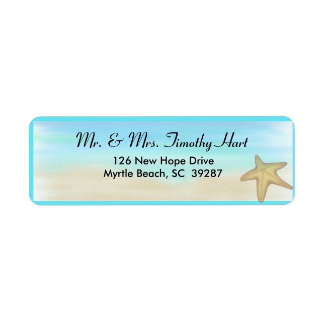 Starfish Return Address Stickers (Front)