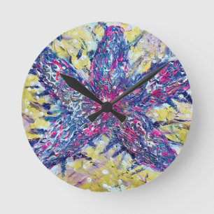 Starfish Round Wall Clock