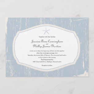 Starfish Rustic Beach Wedding Invitation