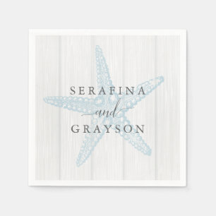 Starfish Rustic Beach Wedding Napkin