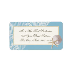 Starfish Sand Dollar and Lace Blue Label