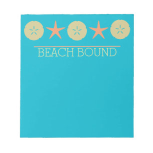 Starfish Sand Dollar Beach yellow orange turquoise Notepad