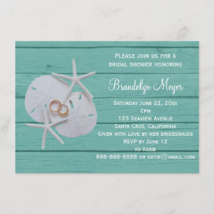 Starfish Sand Dollar Bridal Shower Invitations