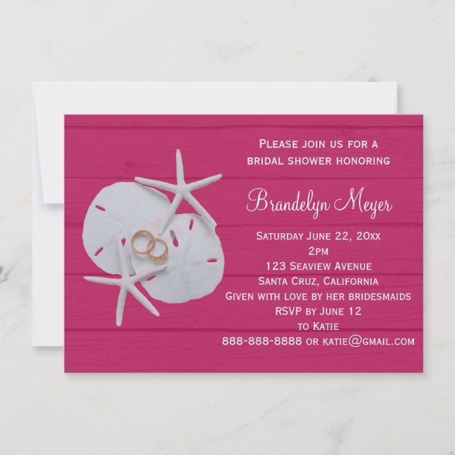 Starfish Sand Dollar Bridal Shower Invitations (Front)