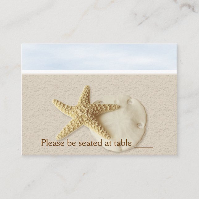 Starfish & Sand Dollar Escort Card (Front)