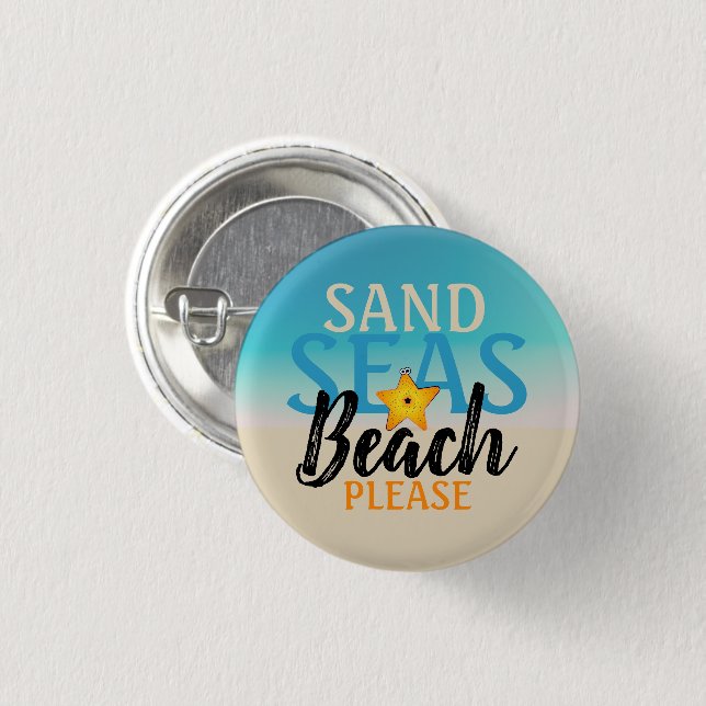 Starfish Sand Seas Beach 3 Cm Round Badge (Front & Back)