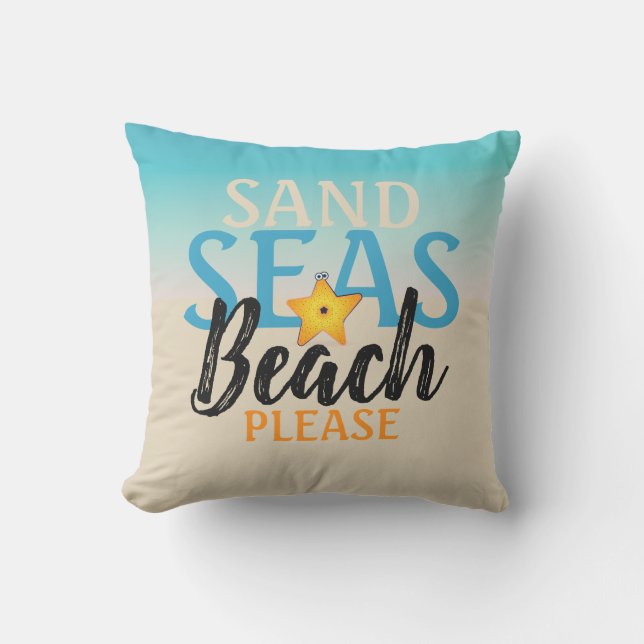 Starfish Sand Seas Beach Cushion (Front)